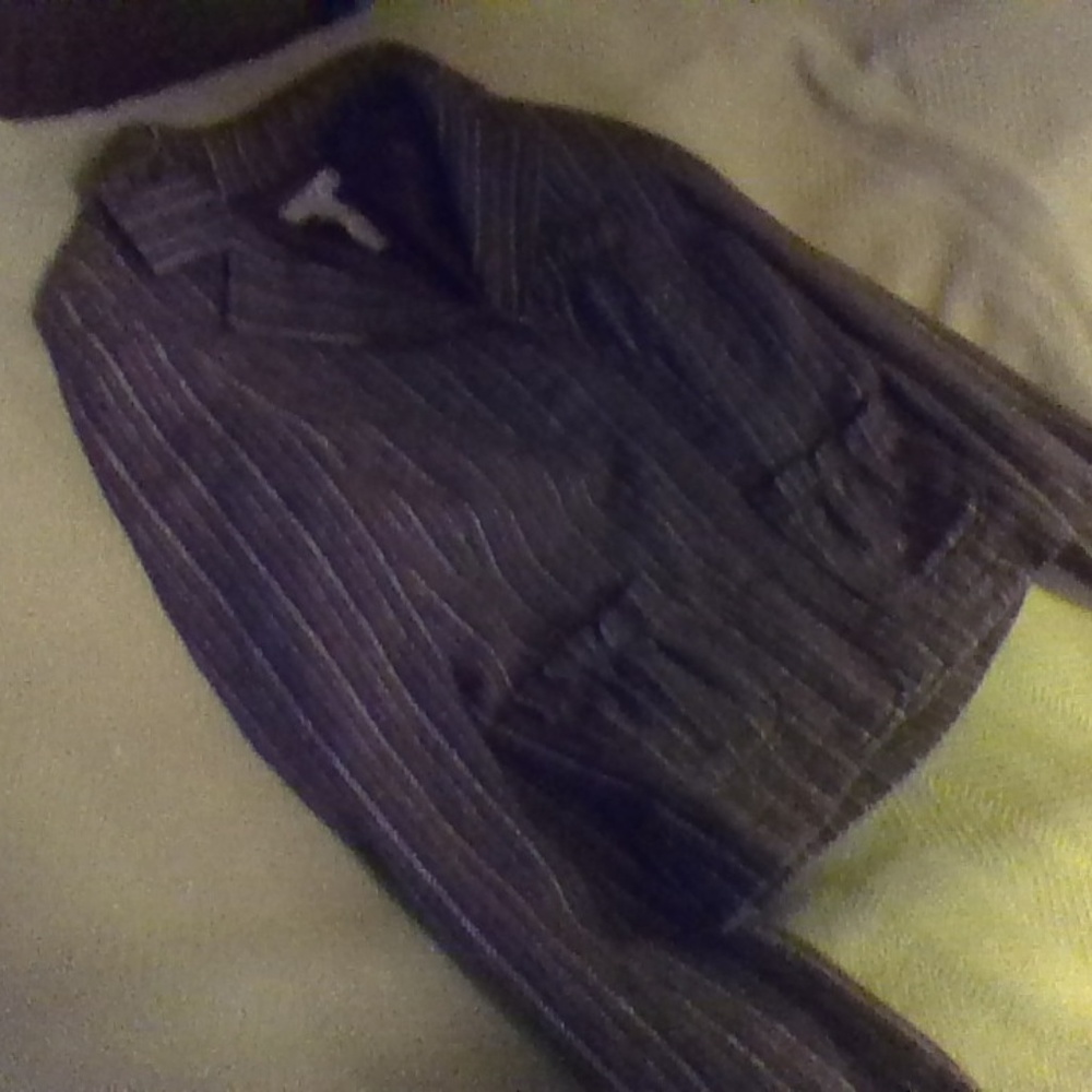 Forever 21 dark purple and cream striped blazer